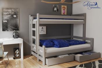 BENI tömör fa emeletes gyerekágy matraccal ágyneműtartóval 3.Kép