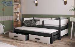LEILA 2 bútorlappal kombinált kétszemélyes gyerekágy kihúzható ággyal ágyneműtartóval 3.Kép