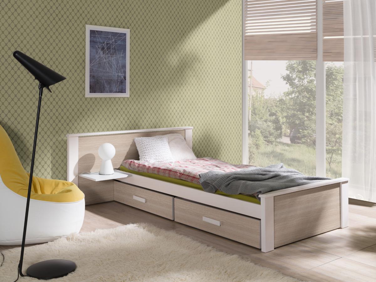 ALDO PLUS bútorlappal kombinált tömör fa gyerekágy ágyneműtartóval
