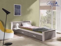 ALDO PLUS bútorlappal kombinált tömör fa gyerekágy ágyneműtartóval 2.Kép