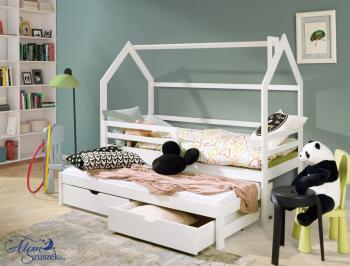 DISNEY házikó alakú kétszemélyes gyerekágy kihúzható ággyal ágyneműtartóval Kép