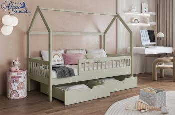 GINA házikó alakú leesésgátlós gyerekágy ágyneműtartóval 4.Kép