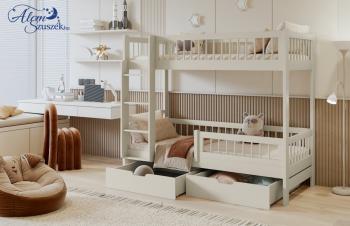 COLIN tömör fa emeletes gyerekágy ágyneműtartóval 3.Kép