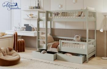 COLIN tömör fa emeletes gyerekágy ágyneműtartóval 4.Kép