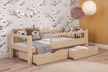 ADEL tömör fa leesésgátlós gyerekágy ágyneműtartóval 2.Kép