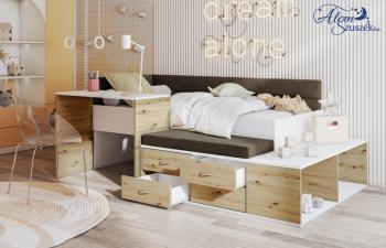 AMIRA gyerekágy beépített íróasztalla és tárolókkal Kép