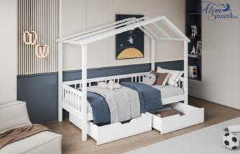 PANDORA házikó alakú gyerekágy ágyneműtartóval Kép